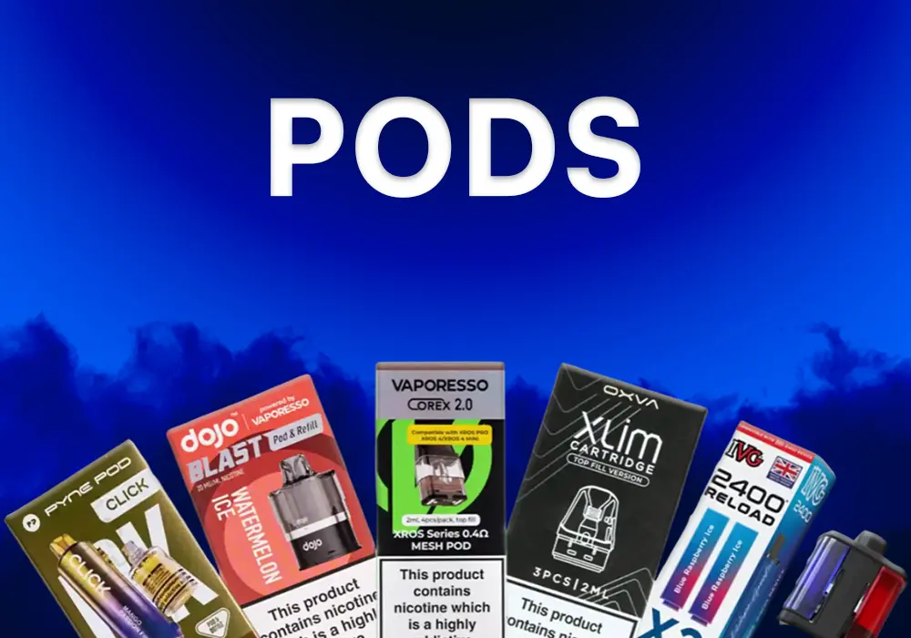 Vape pods in the UK – refillable and prefilled pod systems at Vapora.co.uk