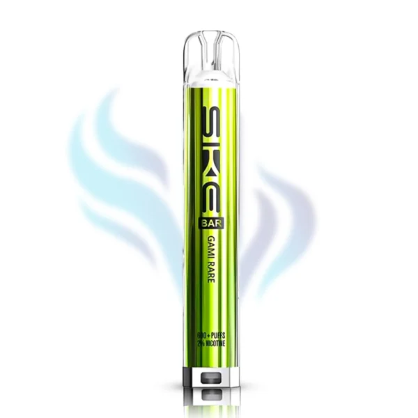 SKE Bar Gami Rare disposable vape in green, featuring a gummy candy and mixed fruit flavour with 600 puffs and 20mg (2%) nicotine.