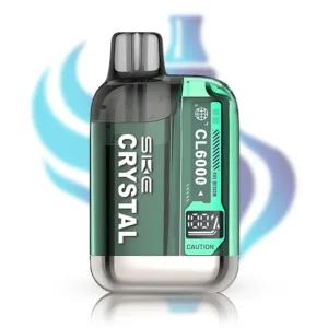 SKE Crystal CL6000 Prefilled Pod Kit in dark green/teal, rechargeable 6000 puff capacity vape, TPD compliant, featuring a sharp Lemon & Lime flavour.