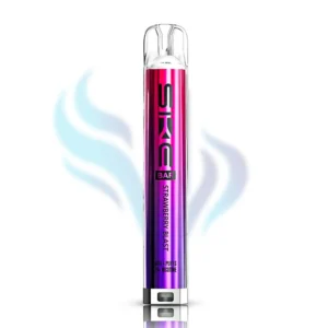 SKE Bar Strawberry Blast disposable vape in a vibrant pink and purple design, 600 puffs, 2% (20mg) nicotine, sweet strawberry flavour.