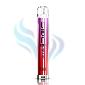 SKE Bar Fizzy Cherry flavour disposable vape in red and pink, 600 puffs, 2% (20mg) nicotine, sweet and fizzy cherry flavour.