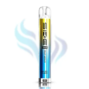 SKE Bar Fruit Medley (Rainbow) flavour disposable vape in a yellow, blue, and red gradient, 600 puffs, 2% (20mg) nicotine, mixed fruit candy taste.