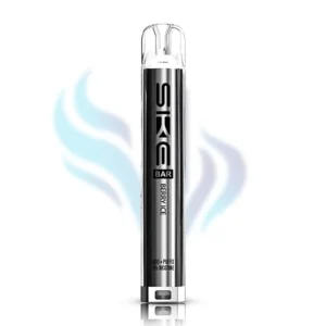 SKE Bar Berry Ice flavour disposable vape in a metallic grey finish, 600 puffs, 2% (20mg) nicotine, sweet mixed berry and cool menthol flavour.